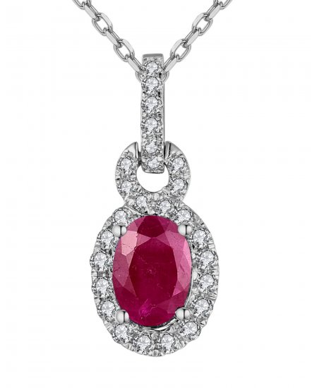 OVAL COLORED STONE DIAMOND PENDANT (TP2046)